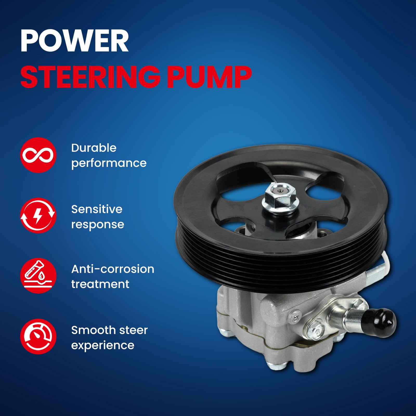 MOCA AUTOPARTS Power Steering Pump w/ Pulley Fit for 2004-2010 Nissan TITAN 5.6L & 2005-2009 Nissan Armada 5.6L & 2008-2010 Nissan Pathfinder 5.6L