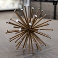 thumbnail image 4 of Gannon Sea Urchin Sculpture Decorative Accent – Coastal Nautical Ocean-Inspired Home Décor for Living Room, Shelf & Tabletop (Size- Large , Gold), 4 of 7