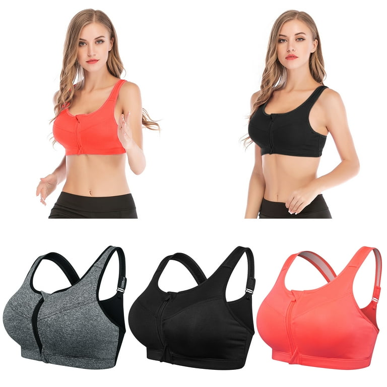 Sports Bras for Women with Removable Cups Low Impact Workout Fitness Yoga  Cropped Tank Tops Set Durably Soft Performance Zip Front