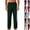 13# Green, variant on Mens Pajama Pants Cotton Drawstring Plaid Lounge Sleep Pants Baggy Elastic Waist Wide Leg Pj Bottoms Black L