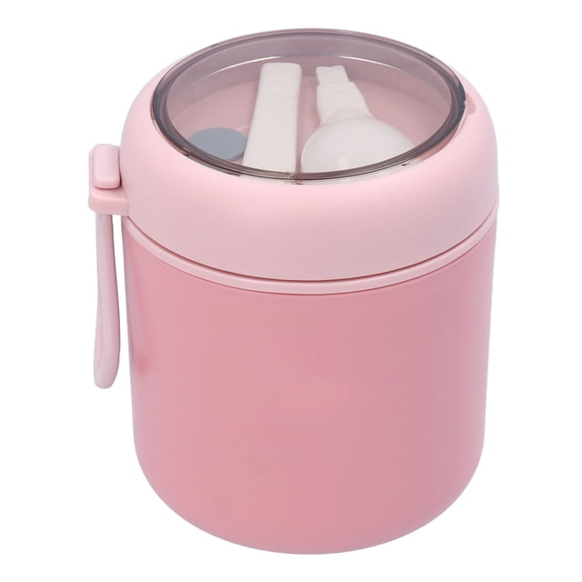 Fiambrera aislada de 530ml con cuchara y tapa para alimentos, taza de sopa al vacío con aislamiento portátil de acero inoxidable