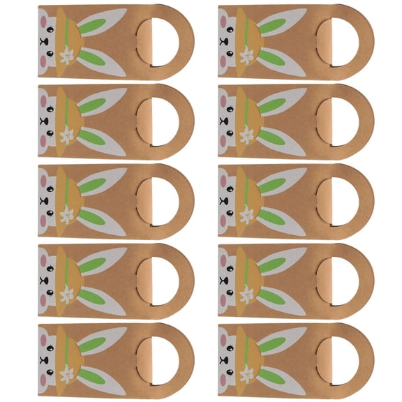 Pack of 10 Easters Sturdy Paper Gifts Bags with Rabbits Designs Portable for Party Supplies and Holiday Decorations