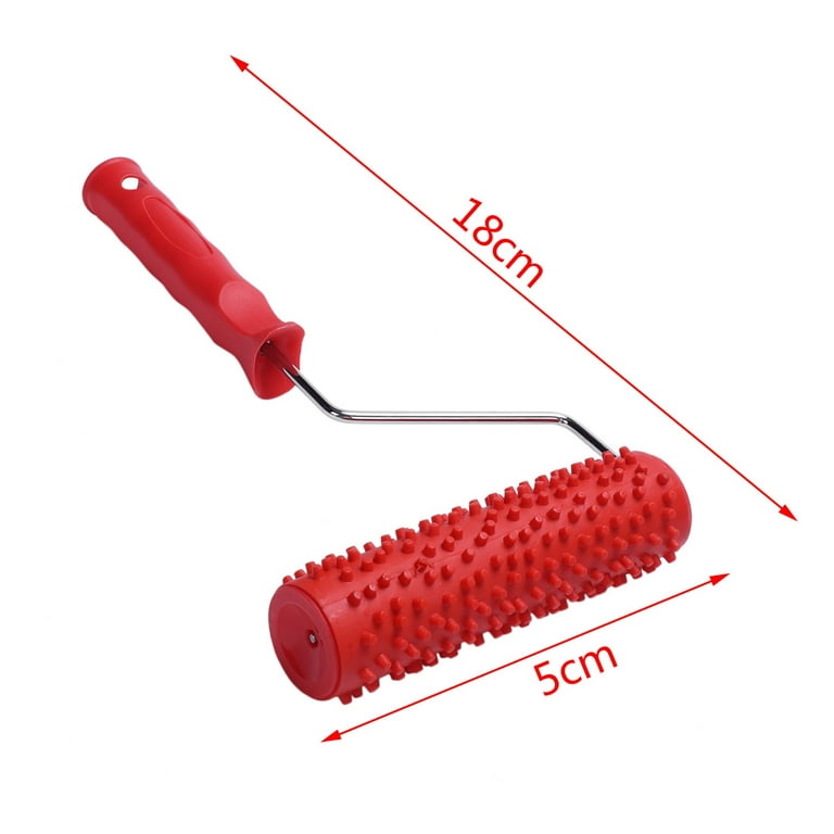 7Inch Embossed Moire Painting Roller with Plastic Handle for Wall  Decoration