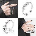 thumbnail image 5 of Snowflake Open Ring Rotating Adjustable Jewelry Anxiety Pressure Fashion Ring, 5 of 5