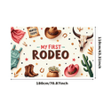 thumbnail image 5 of Cowboy Hat Western Banner Cowboy Theme My First Rodeo Decorative Design for Children's Party Birthday Western Party, 5 of 8