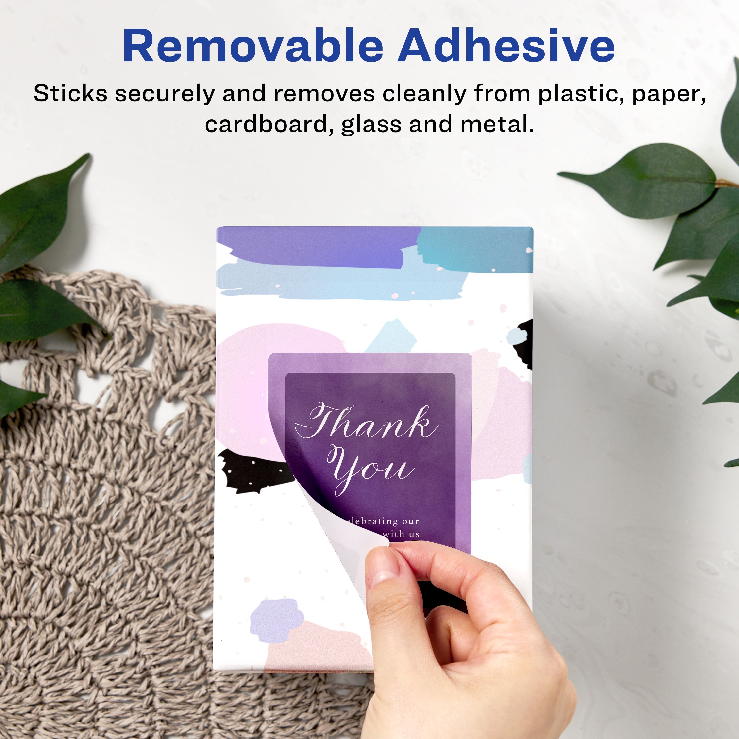 Avery Removable Rectangle Labels, 3" x 5", 75ct