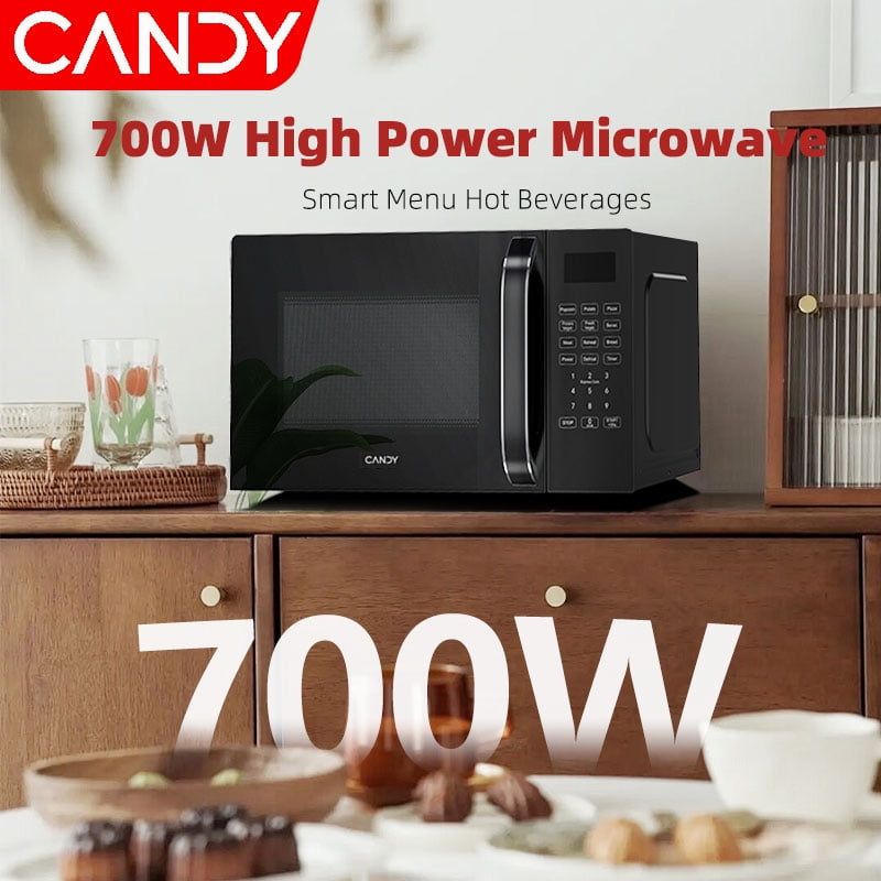 700W Compact Microwave Oven for Countertop - 9 Auto Cook Presets, Fast Even Heating, Child Safety Lock, Easy-Clean Interior - Perfect for Apartments, RV, Office & Everyday Meals (0.7 Cu Ft Capacity)