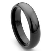 Titanium Kay Black Tungsten 6mm Dome Comfort-Fit Wedding Band Ring Sz 8.5