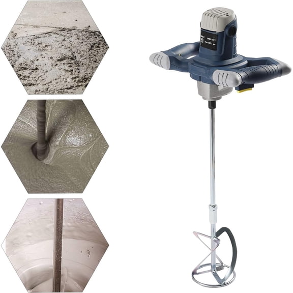 HOHOBLA Cement Concrete Mixer, 2400W 110V Electric Drywall Mortar Mixer with 6 Adjustable Speed Portable Handheld Mud Mixer To Mix Paint, Glue, Putty, Cement 1200r/min