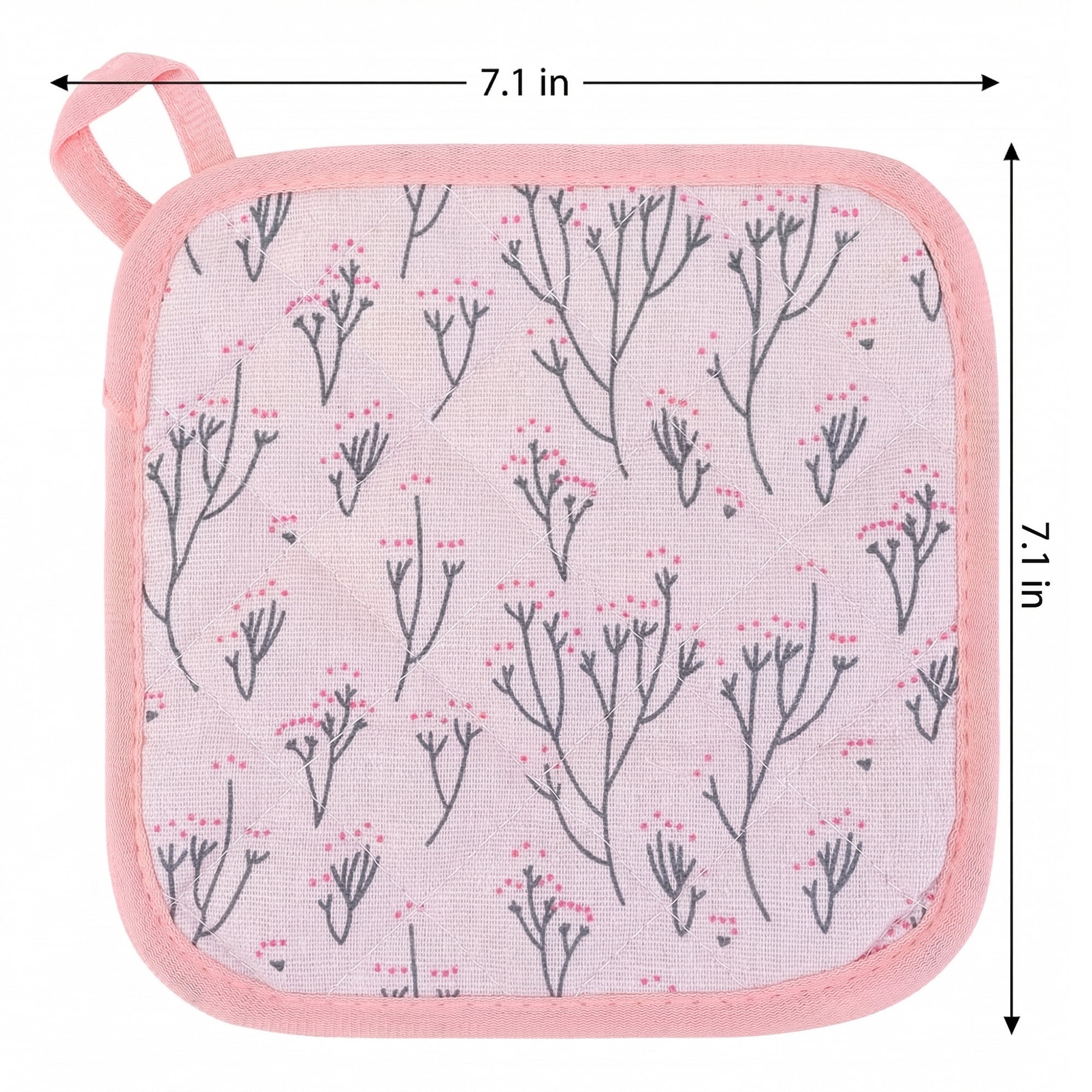 Unique Bargains Durable Heat Resistant Non-Slip Pot Holders for Cooking Pink 2Pcs