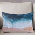 thumbnail image 3 of Navy Blue Beige Throw Pillow Cover 16 x 24 Inch Decorative Pillow Cover Abstract Art Beach Watercolor Lumbar Pillowcase Seasonal Rectangle Cushion Case for Couch Sofa Bed Living Room, 3 of 7