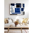 thumbnail image 4 of Blue Black Geometric Wall Art for Living Room,Canvas Picture Wall Decor for Bathroom Bedroom,Modern Minimalist Abstract Stripes Painting Artwork for Office Kitchen Hallway Dining Room Decor 12"x16", 4 of 8