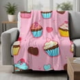 thumbnail image 2 of Pink Dessert Blanket Soft Cozy Warm Throw Blanket for Couch, Plush Fuzzy Flannel Fleece Blankets for Sofa, Modern Art Cute Watercolor Bed Blankets Lightweight Gifts for Women, 30"x40", 2 of 9