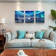 thumbnail image 3 of Wall Decorations For Living Room Canvas Wall Art For Bedroom Aurora Landscape Wall Pictures Stretched And Framed Wall Paintings 3 Piece Office Wall Decor Walls Ready To Hang For Room Home Decor Art, 3 of 6