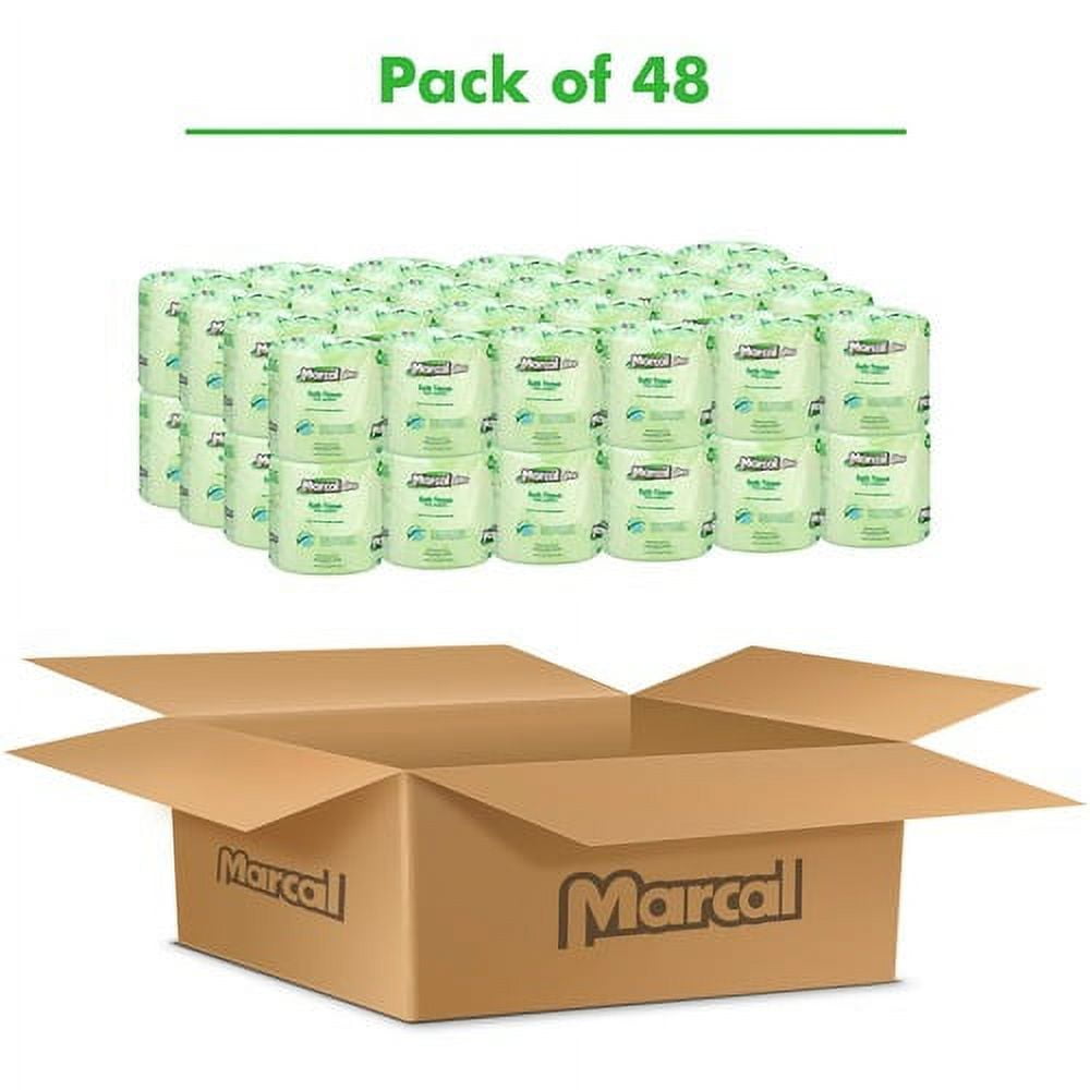 Marcal Pro 100per Recycled Bathroom Tissue 2 Ply 4" 4" 500 Sheets Roll White Chlorine free, Dye free, Fragrance free, Lint-free, Eco friendly, Septic Safe, Bleach-free, Strong, Absorbent - For