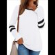 thumbnail image 1 of Camisetas de Larga para Mujer, Camisetas Casuales con Cuello Redondo y Bloques de Color, Ropa de Moda de Otoño, Conjuntos Modernos S, 1 of 8