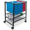 thumbnail image 2 of advantus mobile file cart with 2 sliding baskets- letter size suspension file, black (34075), 2 of 3