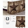 thumbnail image 3 of Vintage Texas Star Bed Skirt Queen Size 18" Drop Brown Wood Grain Wire Ruffled Wrap Around Bed Skirts Adjustable Elastic Bedskirt Dust Ruffle for Queen Size Bed, 3 of 7