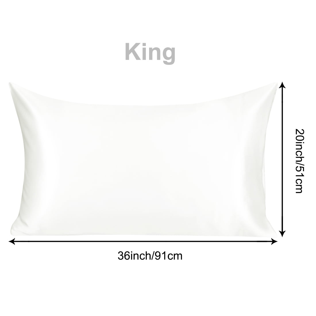 Unique Bargains 2-Pack 19 Momme 100% Silk Pillowcases King