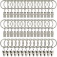 thumbnail image 1 of 44 Pack Curtain Rings with Clips, Curtain Clip Rings Hooks, Bow Hanger Clips for Hanging Drapery Drapes Bows, Ring 1 inch Interior Diameter, Fits up to 5/8" Rod, Matte Silver, 1 of 5