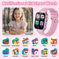 thumbnail image 6 of Smart Watch for Kids Girl Gift Ages 3-12, 2 Screen Protector, 26 Puzzle Games, HD Camera Video Music Player Touchscreen Pedometer, Educationtal Toy Brithday Gifts for Girl Ages 4 5 6 7 8 9 10(Pink), 6 of 8