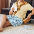 thumbnail image 5 of Sikiie Black White Gray Rabbit Mens Pajama Shorts, Lightweight Lounge Pant with Pockets Soft Sleep Pj Shorts for MenMedium, 5 of 6