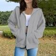 thumbnail image 2 of ManxiVoo Custom Text Photo Hoodie For Women Zip Up Pullover With Sleeve Design Your Own Graphic XXL Size Grey, 2 of 6