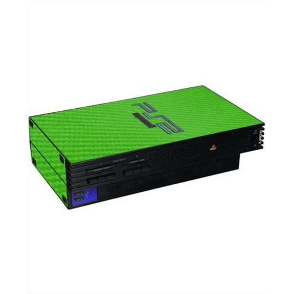 Playstation PS2 Fat Green Carbon Fiber Console Skin