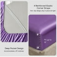 thumbnail image 3 of MR&HM Satin Sheet Set Queen 4 Pcs, Silky Elegant Luxurious Queen Size Bed Sheets, with Flat Sheet, Deep Pocket Fitted Sheet for Mattress and Matching Satin Pillow Cases (Queen Size, Lavender), 3 of 7