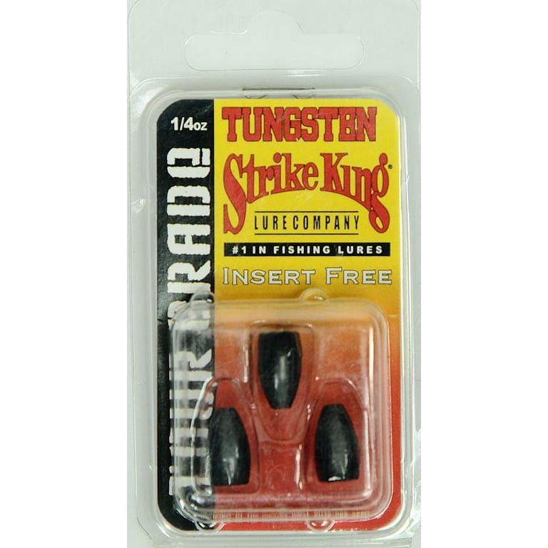Strike King Tungsten Bullet Worm Weight 1/4 Ounce Black 3 Pack