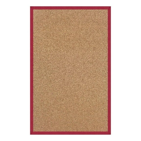 Linon Empire Machine Tufted Wool 2'6"x12' Rug in Cork Brown and Red