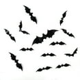 thumbnail image 2 of 12 Pcs Halloween Scary Plastic 3D Bats Wall Decals Stickers, DIY Halloween Party Supplies PVC Decorative Scary Bats, Window Decor Party Supplies Decoration (Black), 2 of 8