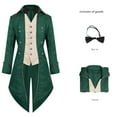 thumbnail image 7 of Busydd Mens Tailcoat Long Sleeve Button Tuxedo Jacket Fashion Prom Performance Retro Tailcoat Steampunk Medieval Costume 3XL, 7 of 7