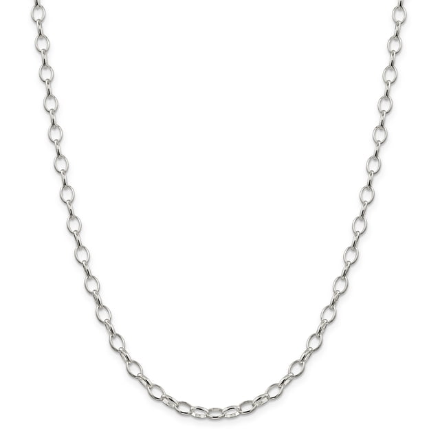 925 Sterling Silver 5mm 7 Inch Rolo Charm Bracelet Chain