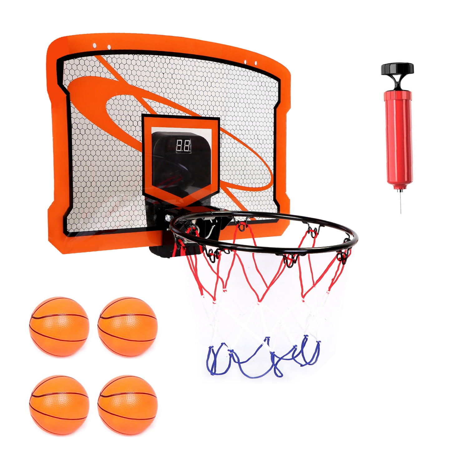 Indoor Mini Basketball Hoop Set with 4 Balls for Kids Adults Moclever Door Basketball Hoop with Electric Scorer Christmas Birthday Gifts for Kids Boys Teens