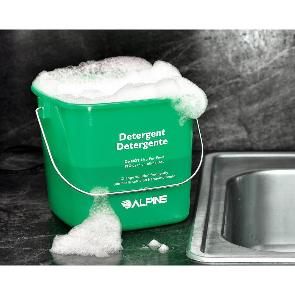 Alpine Industries Green 3 Quart Plastic Cleaning Pail Water Mop Bucket 3 Pack 