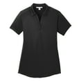 thumbnail image 5 of Womens Diamond Jacquard Polyester Polo Black X-Small, 5 of 6