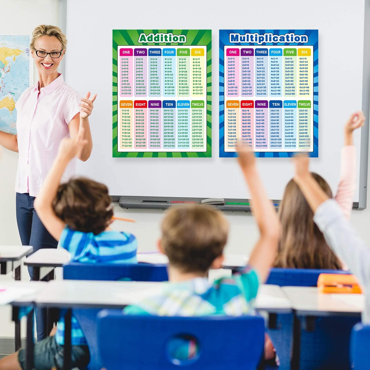 Extra Large Educational Math Posters Multiplication Division Addition...