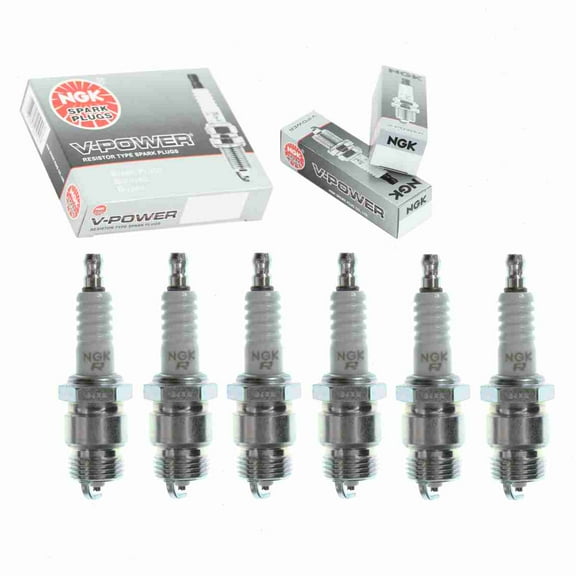 6 pc NGK V-Power Spark Plugs compatible with Ford Falcon 2.4L 2.8L 3.3L 4.1L L6 1960-1970