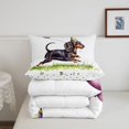 thumbnail image 5 of Homewish Cute Dachshund Dog Queen Comforter Set,Happy Birthday Print Comforter Sets Queen,White,Polkadot Reversible,3pcs,1 Comforter and 2 Pillowcases, 5 of 7