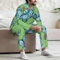 thumbnail image 7 of Salouo Motorcycle Riding Dinosaur Print Button-Front Long Sleeve Pajama Set for Men, Soft 2Pjs Men's Long Sleeve Sleepwear-Medium, 7 of 7