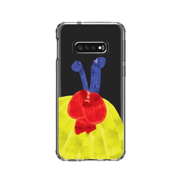 DistinctInk Clear Shockproof Hybrid Case for Samsung Galaxy S10e (5.8" Screen) - TPU Bumper, Acrylic Back, Tempered Glass Screen Protector - Princess Dress - Yellow , Blue , Red