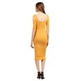 thumbnail image 3 of FashionOutfit Women's Solid Soft Stretch Ribbed Cut out Shoulder Bodycon Midi Dress, 3 of 4