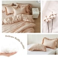 thumbnail image 3 of Simple&Opulence Kids 100% Cotton Duvet Cover with Ruffled Full(78"x 86")- 3 Pieces 1 Comforter Cover 2 Pillowcases - Sand- Organic High End Floral Frill Lightweight Bedding Set, 3 of 7