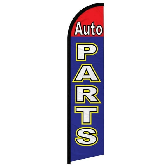 Auto Parts (Red & Blue) Windless Banner Flag