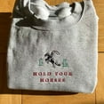 thumbnail image 2 of Hold Your Horses Cowboy Embroidered Crewneck, 2 of 5