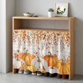 thumbnail image 5 of Thanksgiving Cabinet Dishwasher Hidden Curtains, Privacy Closet Door Curtain, Fall Pumpkin Leaves Vines Floral Brown Plaid Adhesive Dust Proof Under Sink Skirt for Bathroom Kitchen 35"x35", 5 of 8
