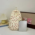 thumbnail image 4 of Bow Backpack for Women 3Pcs Set Kawaii Coquette Nylon Backpack Cute College Laptop Rucksack Fashion Travel Daypack 2025 New (Beige Strawberry), 4 of 13