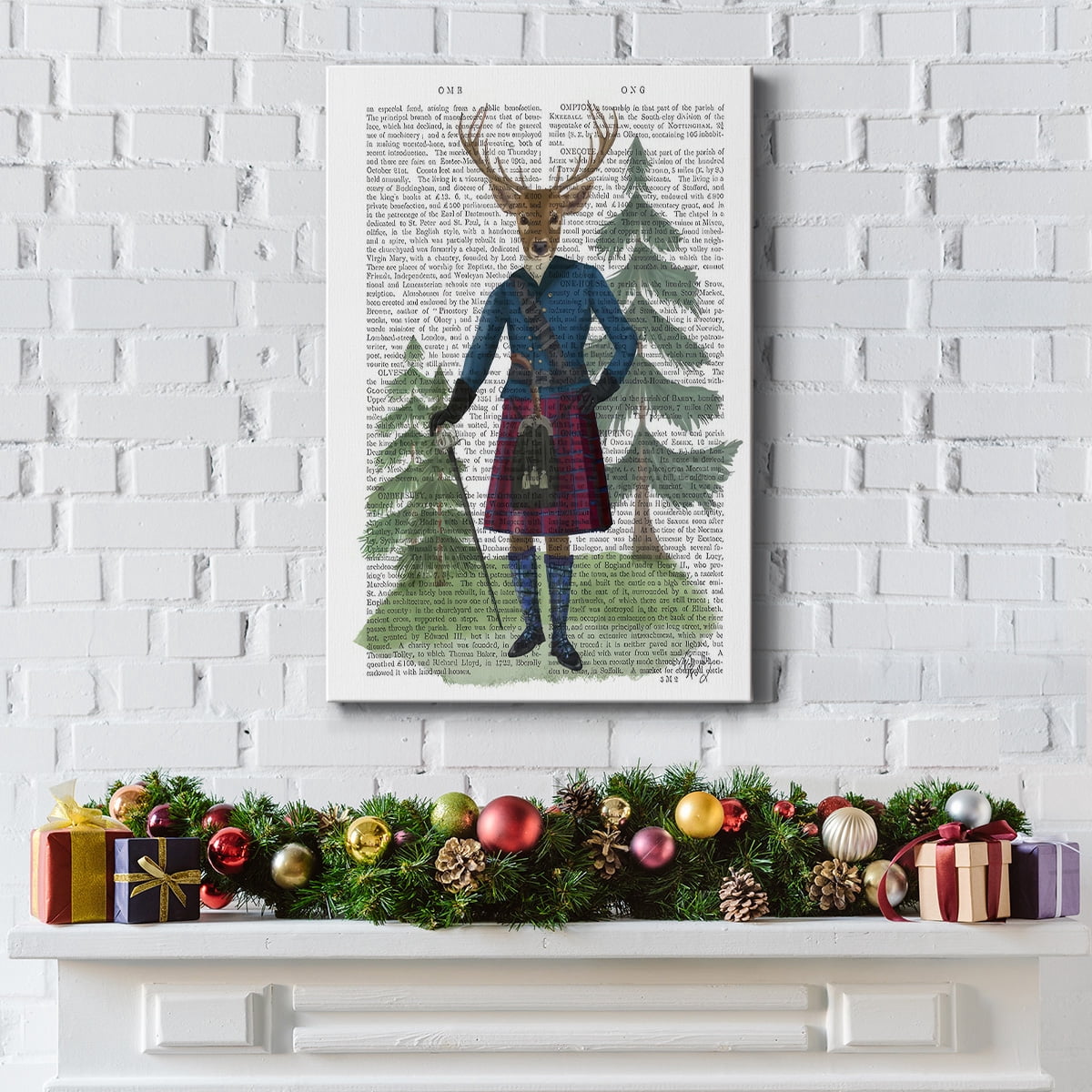 Scottish Deer Laird Tam OShunter, Full, Book Print- Gallery Wrapped Canvas