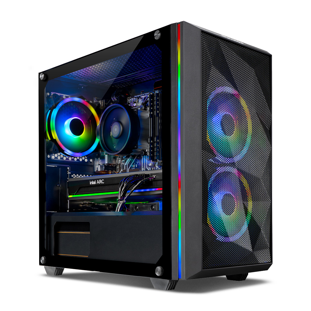 Skytech Chronos Mini Gaming PC Desktop, Intel i3 10105F, Arc A380, 500GB SSD, 16GB RAM, Windows 11